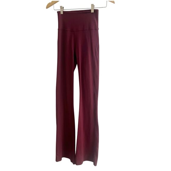 Lululemon Groove Super-High-Rise Flared Nulu Regular Red Merlot Size 2 - Picture 3 of 10